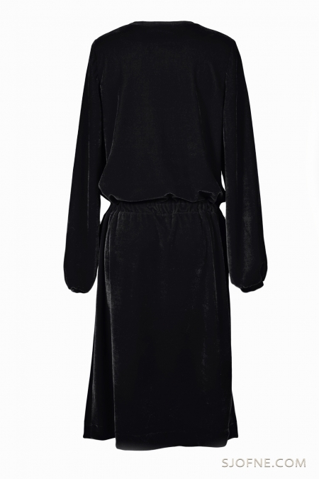 czarna sukienka z weluru  black velvet dress sjofne