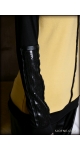 Żółto czarna bluzka z cekinowym rekawem yellowblouse черная блузка sjofne