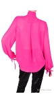 Różowa bluzka z dekoltem V szerokim rękawem Pink blouse tied around the neck Розовая блузка, связанная вокруг шеи Sjofne