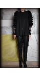 czarny płaszczyk z wełny w stylizacji biznesowej damskiej ze spodniami SJOFNE  black jacket черный пиджак