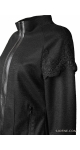 czarny wełniany  żakiet z baskinką black jacket coats черный пиджак sjofne.com