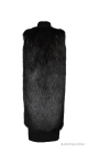 Długa kamizelka z futra czarne futro  czarny lis sjofne