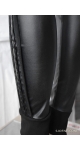 Czarne spodnie z tkaniny imitującej skórę  black pants trousers черные брюки sjofne