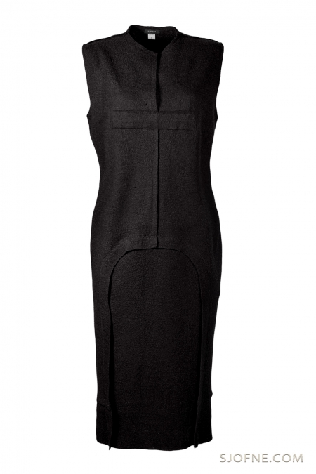 Czarna tunika wełniana sukienka black dress sjofne