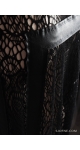 Długa sukienka z koronki black dress with lace черное бархатное платье с кружевом sjofne