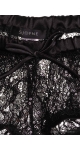 Czarne szorty figi  z miękkiej koronki z cekijnami -czarna bielizna Sjofne