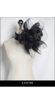 elegancka-ozdoba-szyi-stylizowany-duzy-czarny-kwiat-z-cekinami-Sjofne Projektant mody sklep internetowy