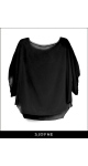Elegancka zwiewna czarna bluzka oversize z cekinową aplikacją SJOFNE Stylowe bluzki od projektantki mody