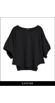 Luźna czarna bluzka oversize z szerokimi rękawami plus size Sjofne Eleganckie bluzki damskie wyszczuplające