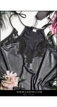 Elegancka bluzka z koronką damska czarna koszulka na ramiączkach Sjofne bluzki od projektanta