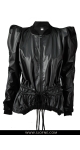 czarna krotka kurtka plussize wieksze romiary zakiet ze skory pufiaste rekawy sjofne black jacket