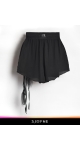 Eleganckie czarne spodenki z szerokimi nogawkami i wysokim stanem Sjofne Projektantka mody niezależnej