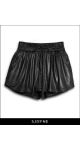 Czarne szorty z wysokim stanem na lato z miękkiej eko-skórki SJOFNE Sklep internetowy z ubraniami od projektanta mody