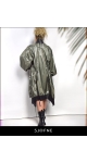 Lekki płaszcz damski zielony khaki od projektanta mody Sjofne