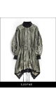 Ekskluzywny płaszcz damski zielony od projektanta mody Sjofne