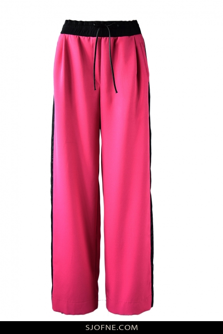Szerokie różowe spodnie sjofne z lampasem pink pants trousers sjofne