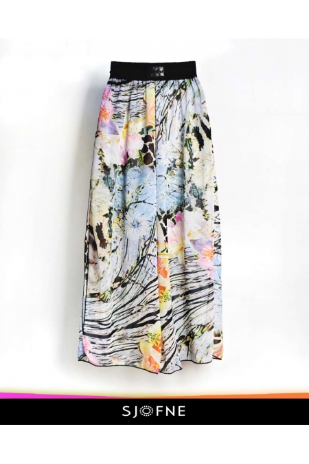 Spodnie plażowe przezroczyste ze z wiewnego szyfonu idealne spodnie na lato - Sjofne- Ekskluzywna moda plażowa