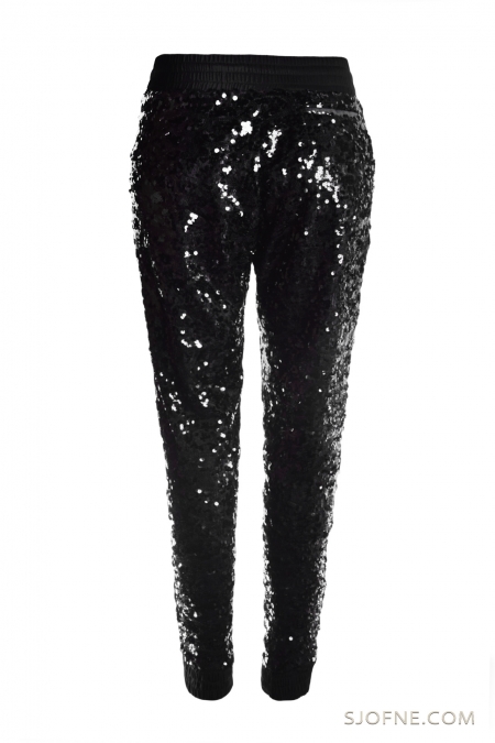 czarne spodnie z cekinów czarne spodnie cekinowe black trousers with sequins блестенные брюки sjofne