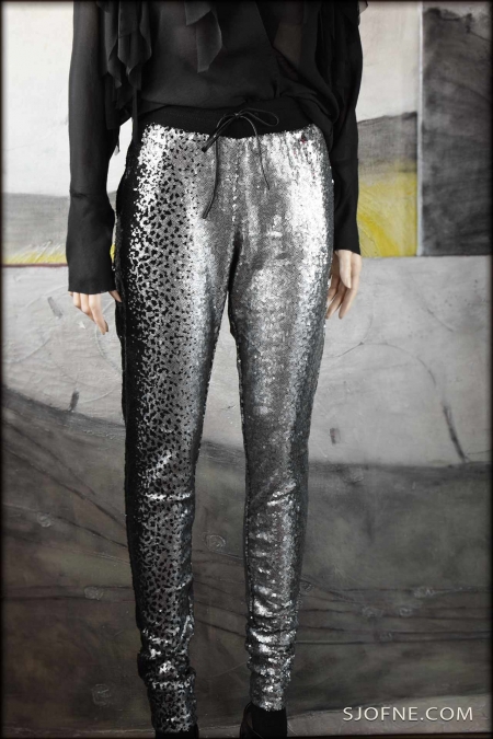 srebrne spodnie z cekinów czarne spodnie cekinowe silver trousers with sequins блестенные брюки sjofne