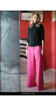 Różowe spodnie z szerokimi nogawkami Sjofne Polski projektant mody Sklep internetowy