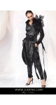 Spodnie skórzane czarne stylowe oryginalne limitowane Sjofne Projektant mody Sylwia Maria Macioła sklep odzieżą damską