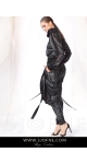 oryginalne spodnie czarne damskie ze skóry Sjofne projektant mody Sylwia Maria Macioła