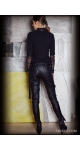 spodnie ze skóry damskie wąskie black pants trousers черные брюки sjofne