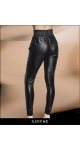 Czarne woskowane spodnie z wysokim stanem Sjofne Polski projektant mody Sklep internetowy
