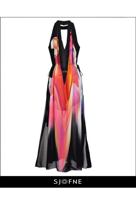 Nowoczesna sukienka wieczorowa z czarnymi cekinami SJOFNE Projektantka mody sklep internetowy z nowoczesną modą damską