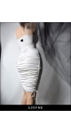 Biała drapowana sukienka na lato Sjofne Obcisła sukienka Bodycon