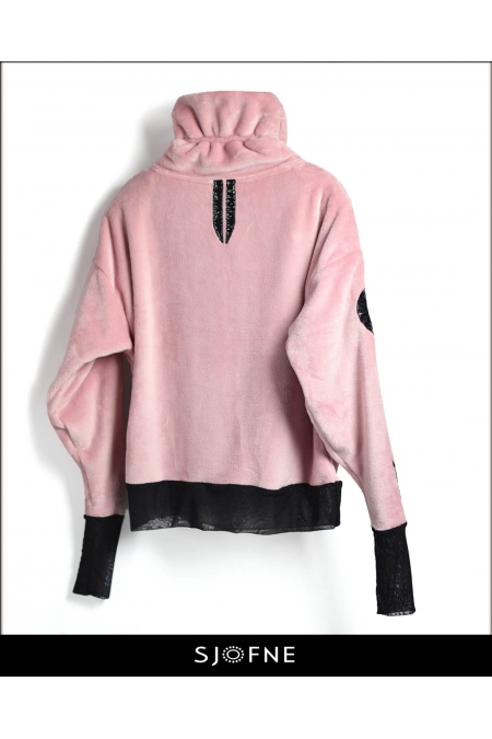 Ciepła bluza damska różowa idealna na zimę | Sjofne | Eleganckie bluzy oversize | Projektant mody | shop-online