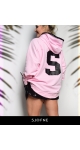 Oryginalna designerska bluza damska z kapturem od polskiego projektanta Sjofne pink hoodie