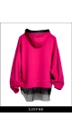 Różowa bluza oversize z kapturem Sjofne Oryginalne bluzy damskie z siateczką