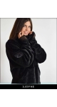 Bardzo ciepła czarna bluza polarowa z golfem i mankietami z siateczki  polskiej projektanki mody Sjofne