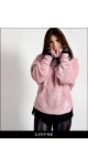 Ciepła bluza damska z szerokim golfem i siateczką przy rękawach | SJOFNE | Projektantka mody Sklep internetowy