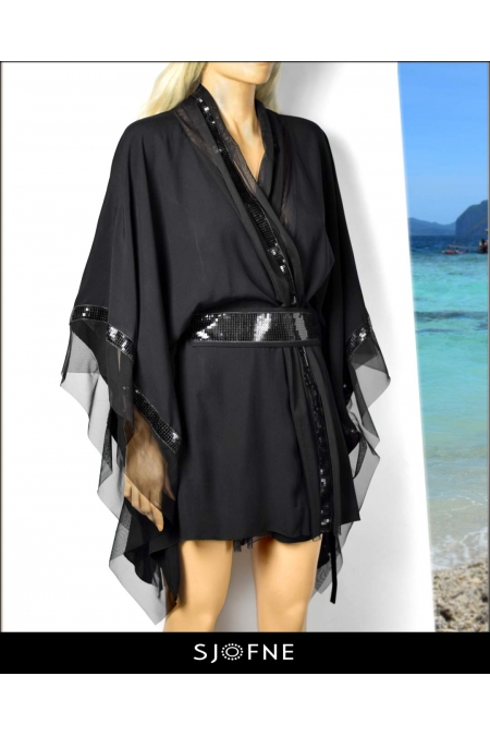 Seksowne pareo plażowe z cekinami | SJOFNE |  Ekskluzywna moda plażowa Sklep internetowy projektanta mody
