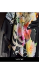 Elegancka, lekkia, tunika plażowa z szerokimi, zwiewnymi rękawami, kolorowe pareo na plażę z cekinami Sjofne - moda plażowa